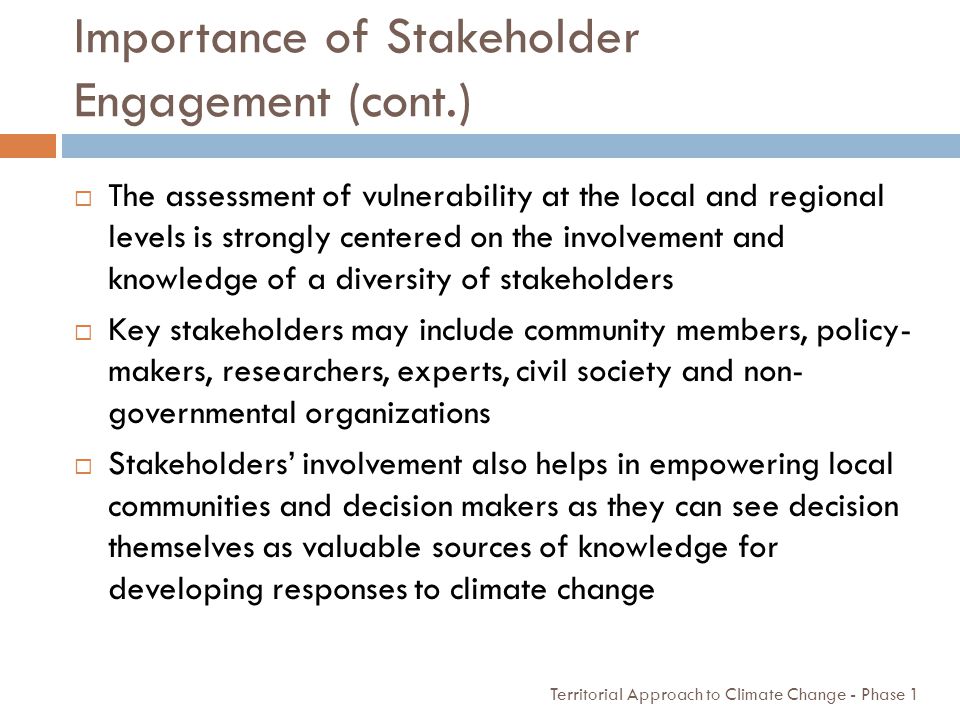 The Importance of Stakeholder Engagement